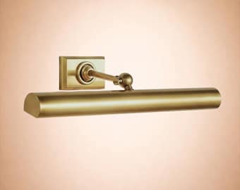 Italian Raw Brass Picture Light The Art Display Adjustable Italian Mid-Century Handmade Brass Wall Sconce For Display and Decor
