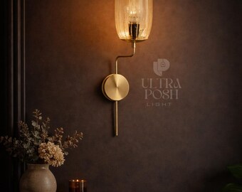 Lámpara de pared de vidrio estilo italiano Stilnovo Modern 1950s Sputnik Luster Glass Roly-Poly – Aplique de pared antiguo de latón de mediados de siglo.