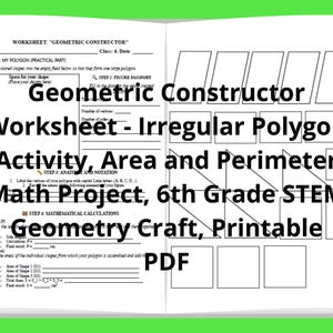 Irregular Polygon Area Perimeter Math Project – 6th Grade STEM Geometry Craft (Printable PDF)