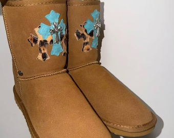 Custom Made UGG Boots With Multicolor Cross Patches