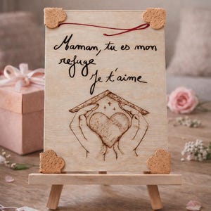 Personalized Mother's Day Gift – Pyrographed Wooden Sign with Names – Family Decoration – Gift for Mom