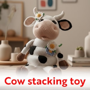 ハイランドカウの積み木おもちゃのかぎ針編みパターン – 編みぐるみPDF（すぐにダウンロード）
