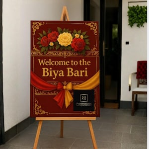Placa de boas-vindas digital Biya Bari