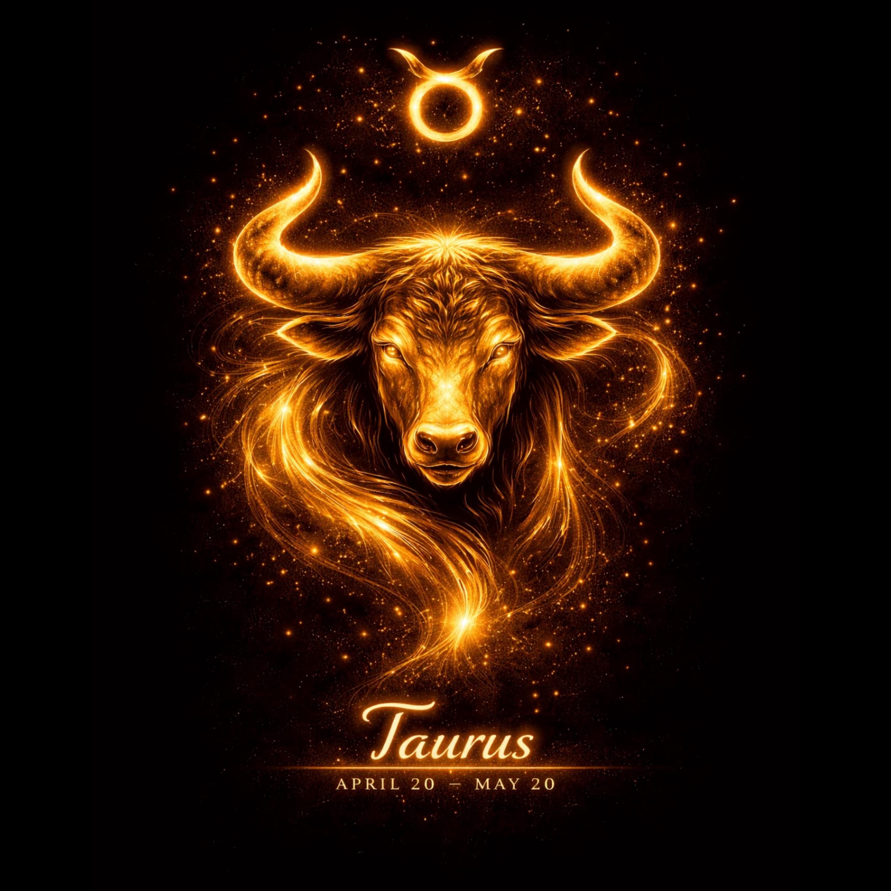 Taurus Zodiac Sign Wall Art Gold – Taurus Astrology Poster, Zodiac Wall ...