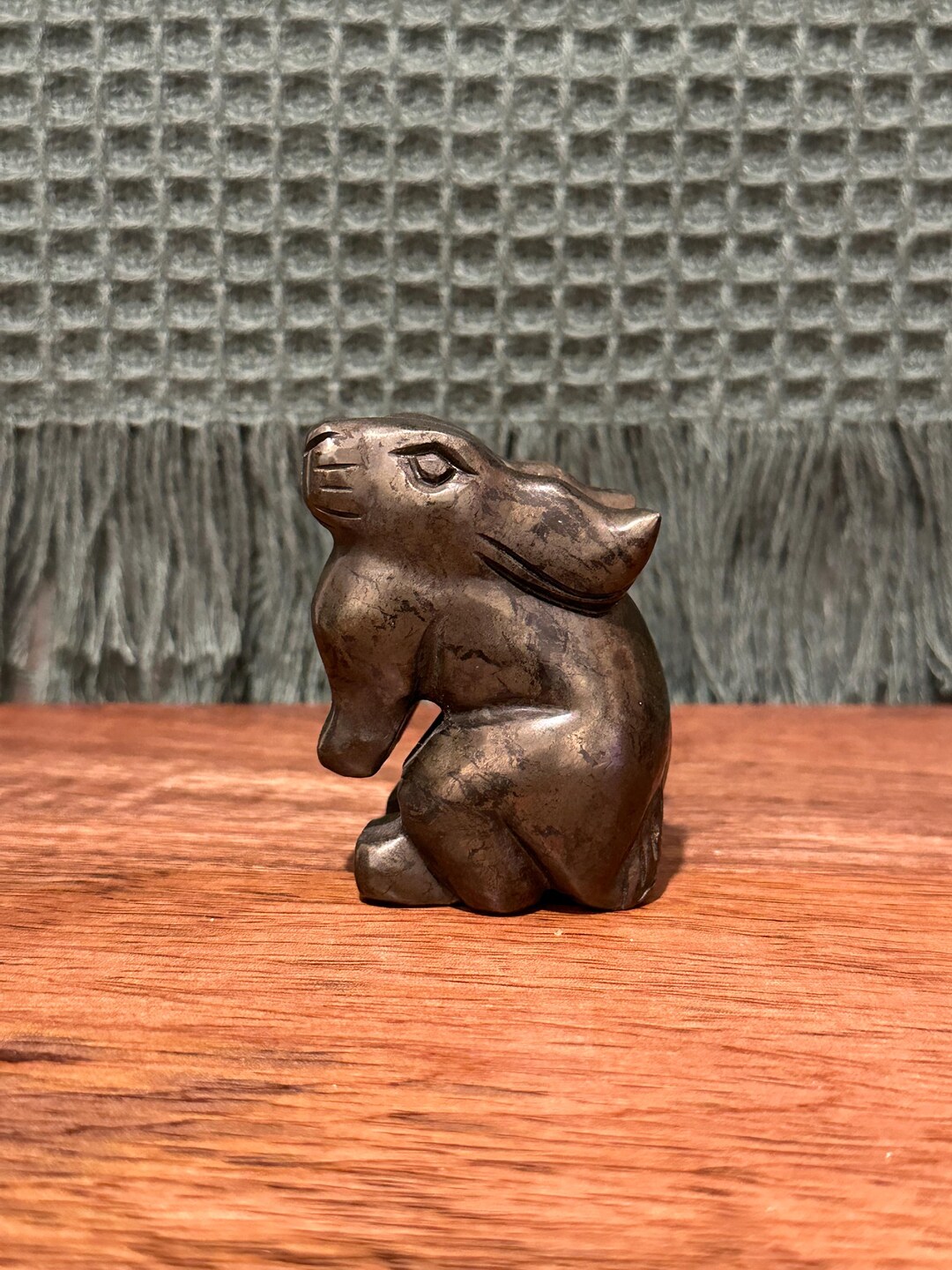 Pyrite Rabbit Pyrite Rabbit Carving – Hand-carved Fool’s Gold Figurine, Animal Totem ...