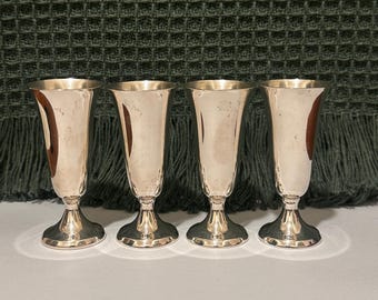 Gorham Sterling Silver Cordial Cups Set of 4 – Vintage 951 Pattern Mini Goblets –  Barware