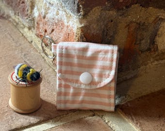 Striped Travel Jewellery Roll Handmade Organiser Gift for Her