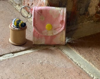 Pink Floral Travel Jewellery Roll Handmade Organiser Gift for Her