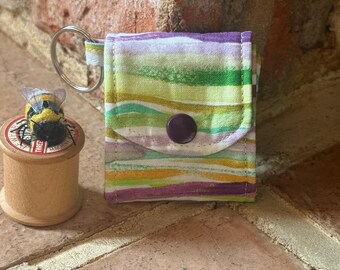 Travel Jewellery Roll • Colourful Stripe Fabric • Handmade Gift for Her