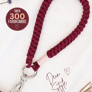 Handykette kurz mit Metall Patch Paracord Handyband geflochten für iPhone & Smartphones über 300 Farbkombinationen möglich Geschenk für sie