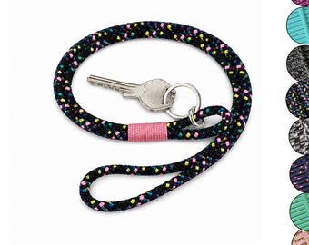 Schlüsselband aus Segeltau 75 oder 85 cm Handgemachter Schlüsselanhänger mit Ring & Karabiner Farbwahl  kombinierbar Geschenk für sie / ihn