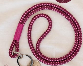 Schlüsselband 75 oder 85 cm Segeltau Schlüsselanhänger mit Ring + Karabiner Individuelle Farben Lanyard Geschenk für sie und ihn