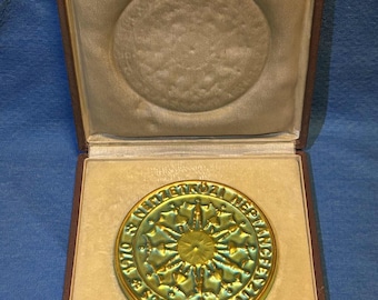 Placa de arte Zsolnay Eosin - Festival de danza folclórica de 1970, Hungría (caso original)