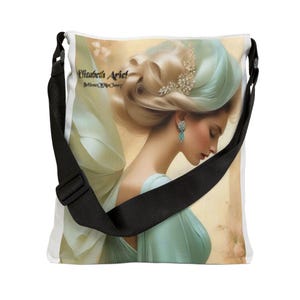 ロマンティックアートトートバッグ（調節可能）、エリザベスアリエル ミント＆ローズ 画像 2