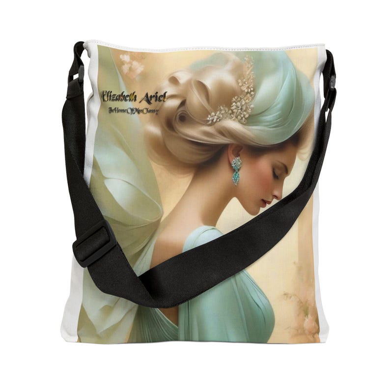 ロマンティックアートトートバッグ（調節可能）、エリザベスアリエル ミント＆ローズ 画像 2