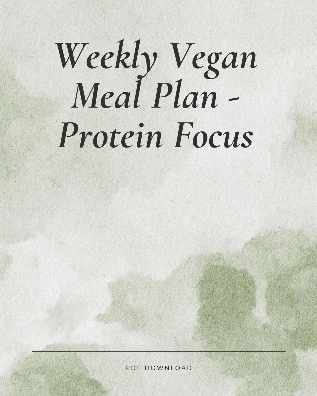 Vegan Weekly Meal Planner Printable | High Protein Vegan Meal Plan PDF ...