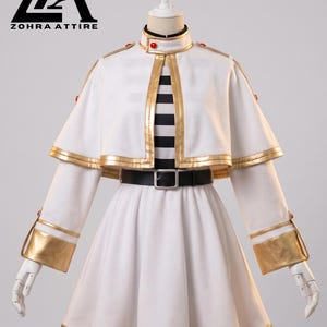 Frieren Cosplay Costume - Frieren Beyond Journey's End Anime Dress - Custom White and Gold Mage Outfit