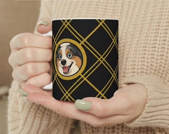 Custom Dog or Cat Mug with Cartoon Face and Name – Personalized Coffee Cup for Animal Lovers | Custom Pet Parent Drinkware
