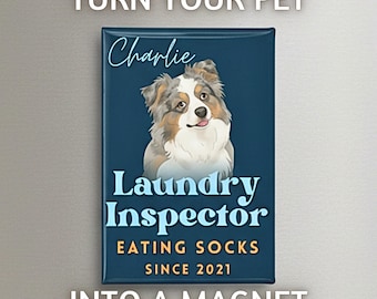 Personalized Dog Photo Magnet, Custom Pet Fridge Gift, Funny Keepsake