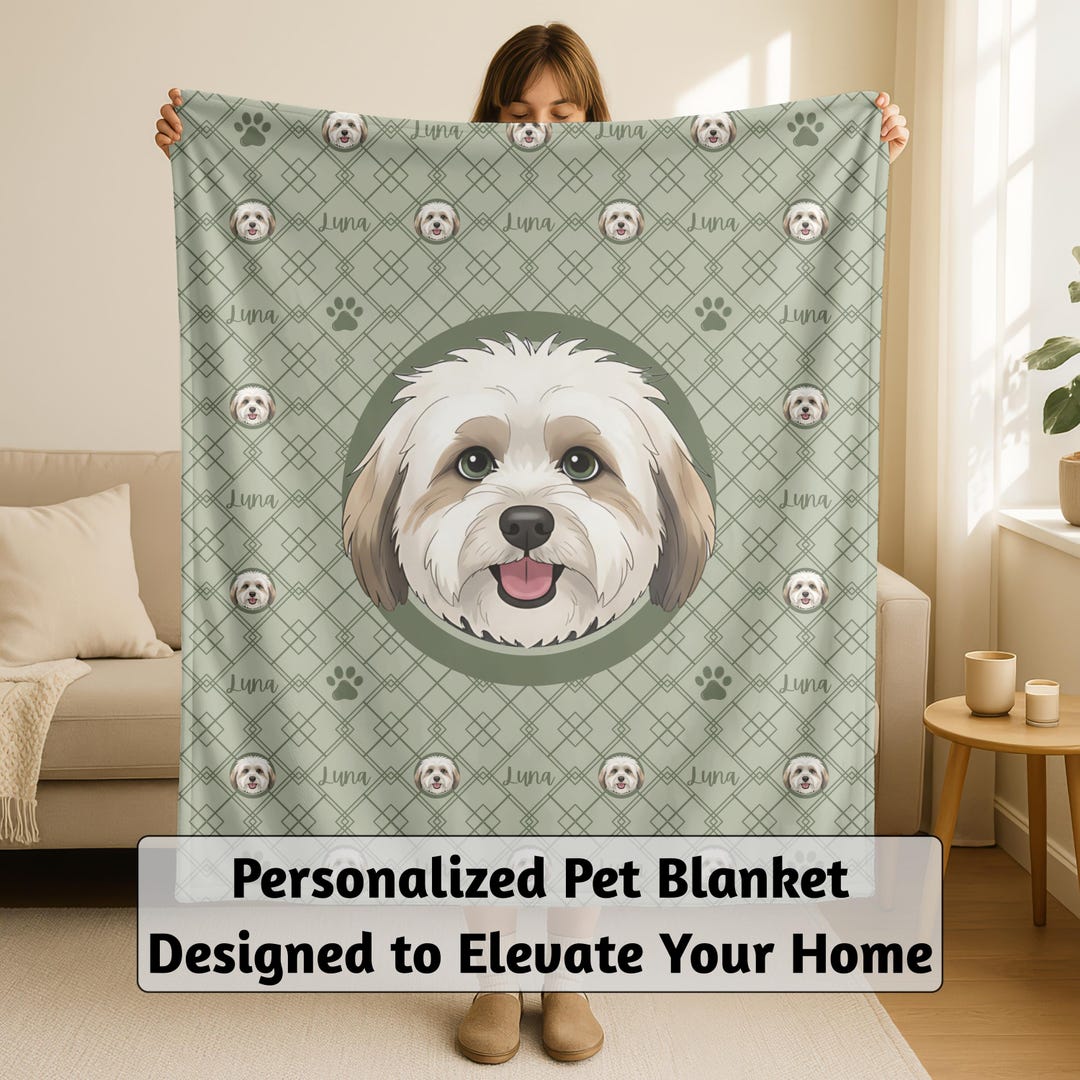 Personalized Pet Blanket Custom Dog Cat Throw Nature Inspired Earthy ...