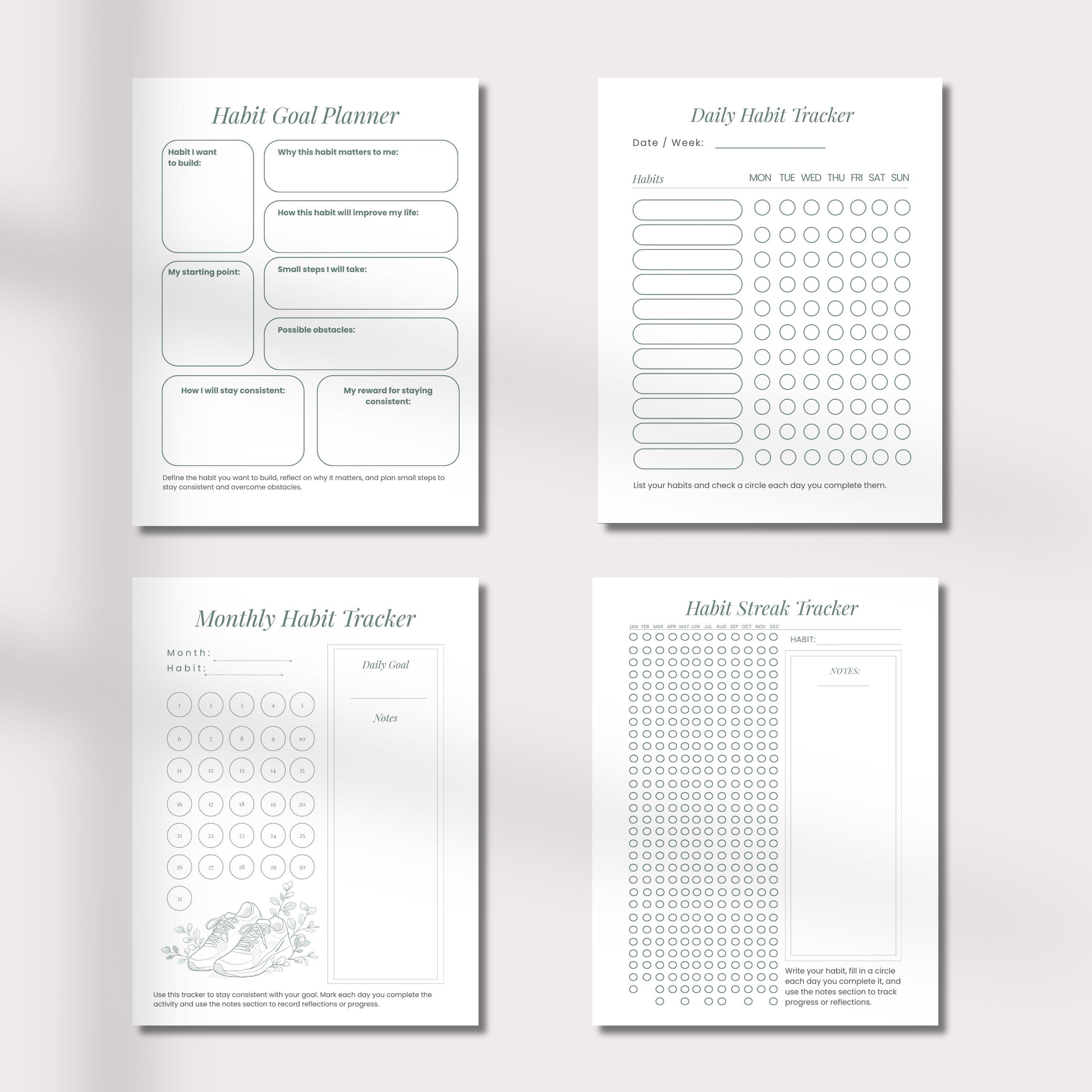 Habit Tracker Bundle Printable | Consistency Planner | Daily Weekly ...
