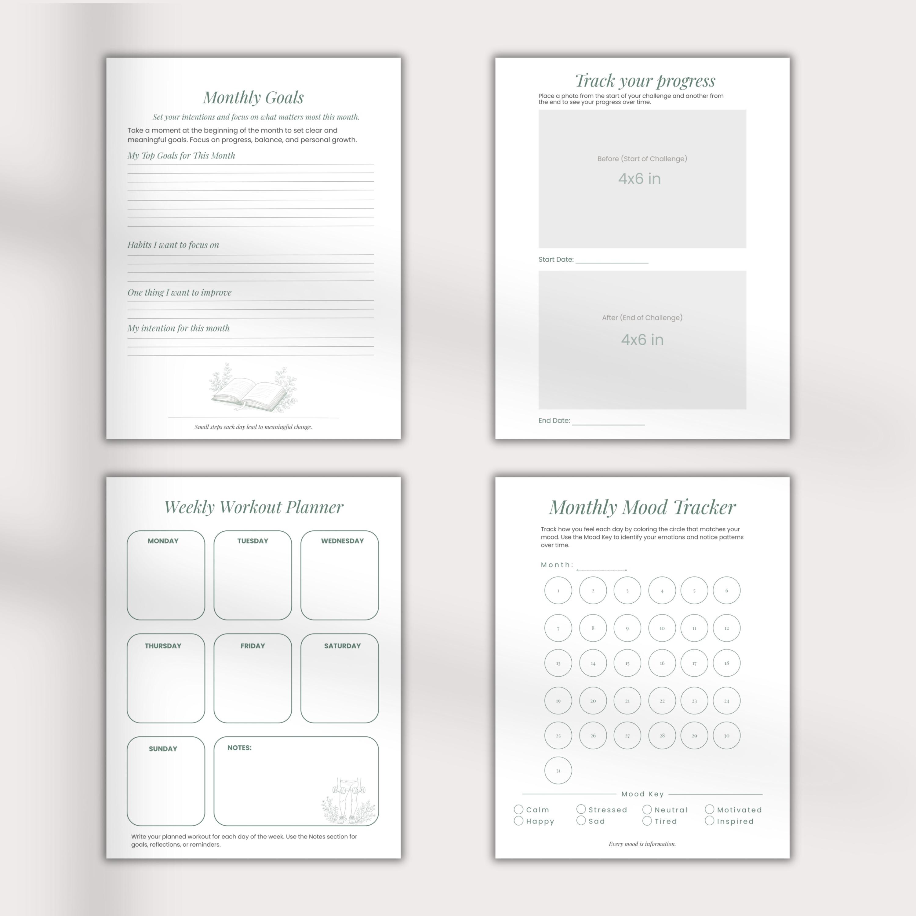 30 Day Life Reset Planner Printable | Habit Tracker, Self Improvement ...