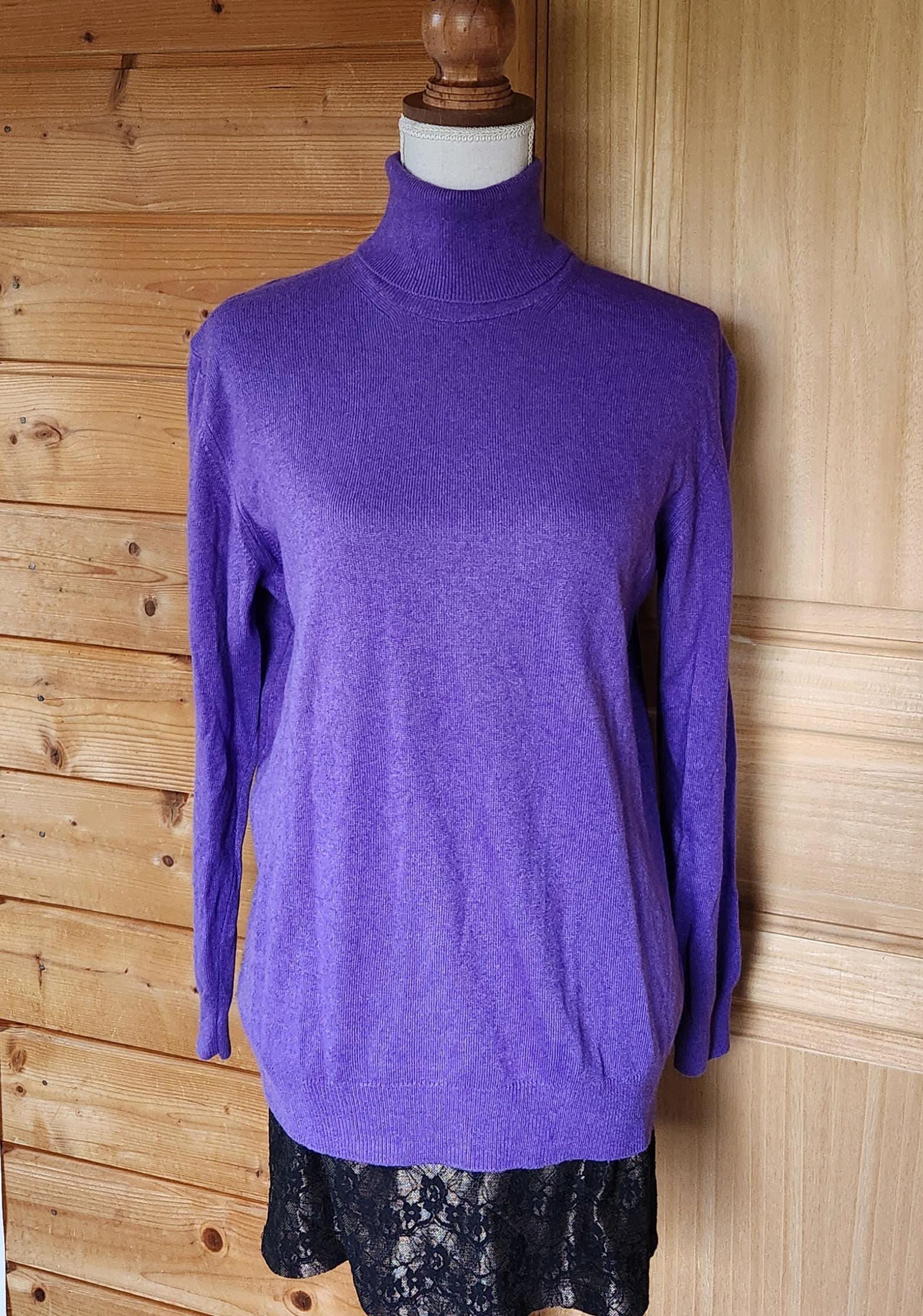 Pull Tunique En Angora Violet - Taille M, Marque Yessica, Parfait état (occasion)