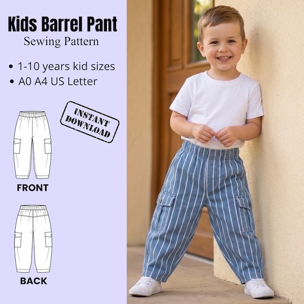 Panot Pattern Barrel Pant Sewing Pattern - Etsy