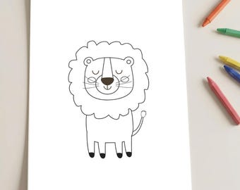 Safari Animal Coloring Pages for Kids | Easy Toddler Activity | Preschool Coloring Printable (PDF)
