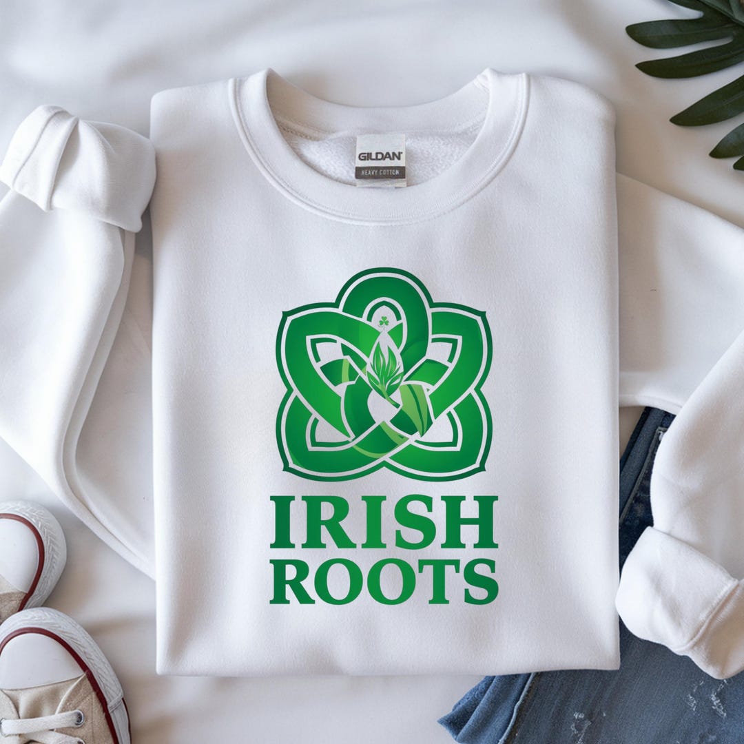 Irish Roots PNG Celtic Knot Shamrock Design Irish Heritage Quote Clover ...