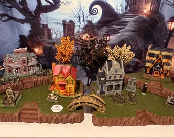 Halloween Village Display Platform Set Of 2 For Lemax, Dept 56 + More