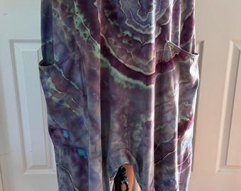 Tie Dyed Jumpsuit, Woman's Large, Ice Dye Jumpsuit with Pockets, Romper