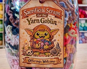 Complete Cottagecore Yarn Goblin Collection︱Tags for Yarn Scrap Jar, WIPs and Yarn Stash︱Gift for Fiber Artists, Knitters, Crocheters