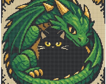 Dragon & Cat Cuddle Crochet Colorwork Pattern