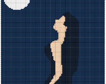 Minimalist Zhao Lusi Inspired Moon Crochet Colorwork Pattern
