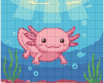 Axolotl Crochet Colorwork Pattern
