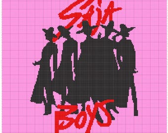 Demon Boy Band Inspired Silhouette Crochet Colorwork Pattern