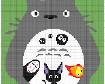 Ghibli Inspired Forest Spirit Silhouette Crochet Colorwork Pattern