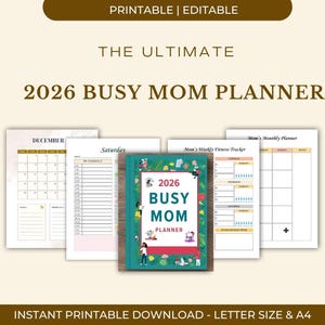 Agenda settimanale mensile per mamma impegnata 2026, quaderno a spirale datato