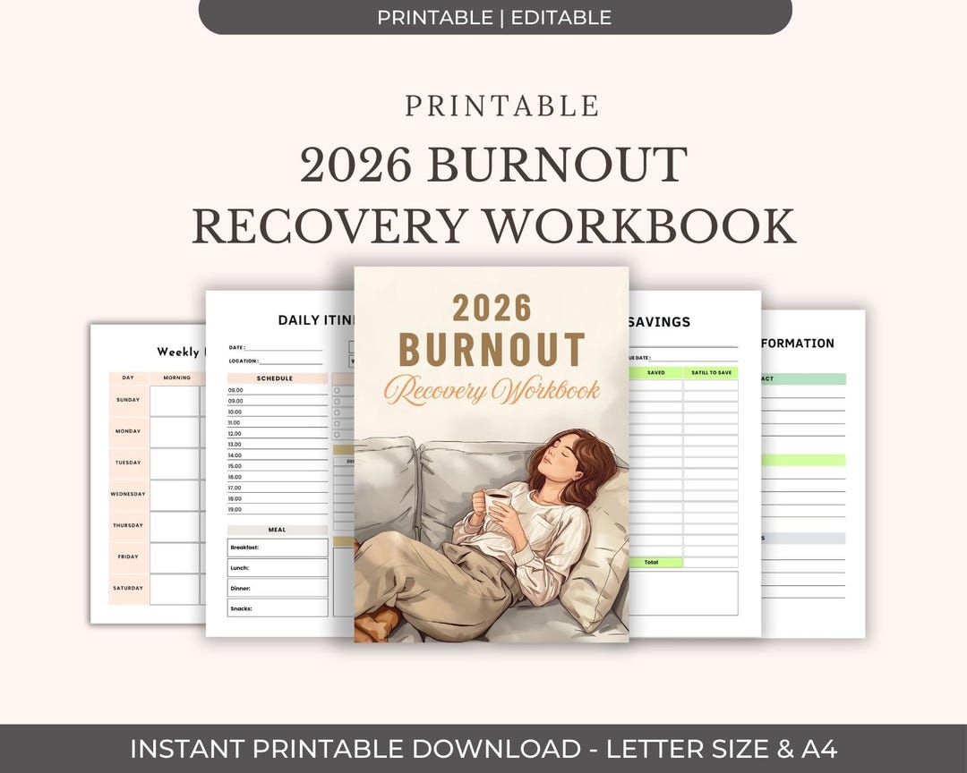 2026 Burnout Recovery Workbook | Self-healing Journal for Rest, Clarity ...