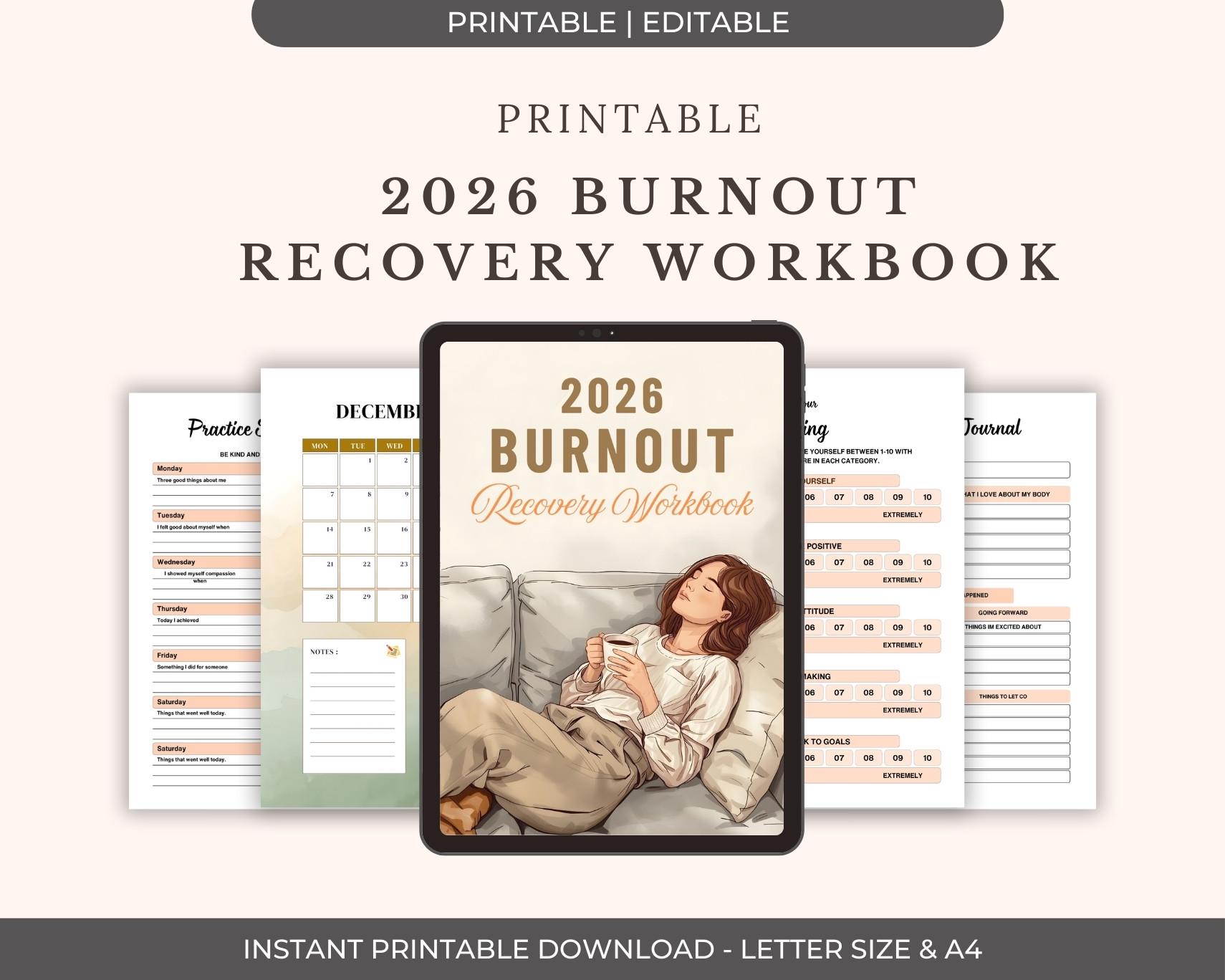 2026 Burnout Recovery Workbook | Self-healing Journal for Rest, Clarity ...