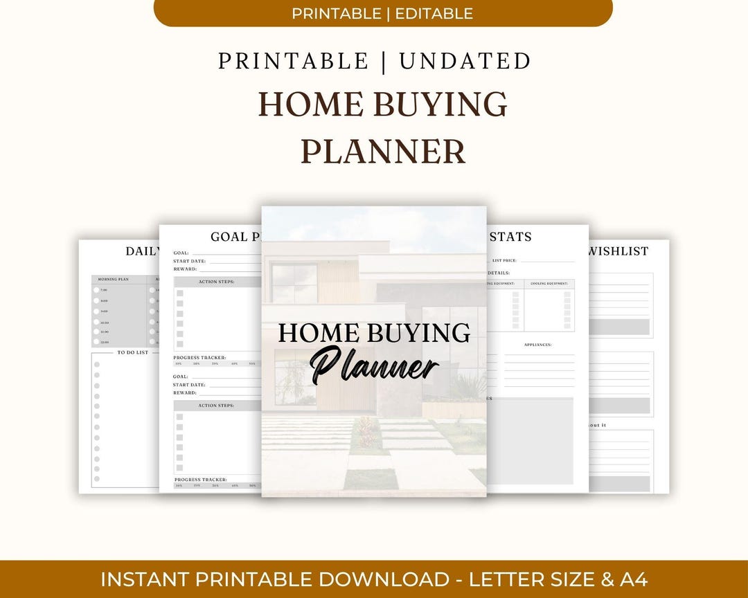 Home Buying Planner | First Time Home Buyer Guide, House Hunt Checklist ...