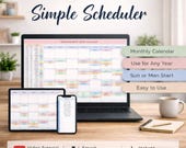 Simple Scheduler Monthly Spreadsheet Digital Calendar Template Daily Planner For Events Business Meeting Tracker Schedule Google Sheets