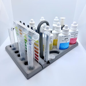 XL API Test Kit Organizer Caddy 3D Printed Aquarium Testing Tray