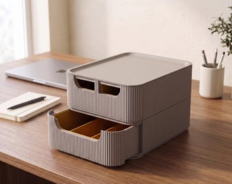 Stackable Desk Drawers, Modular 1–3 Tier Organizer with Custom Drawer Layout