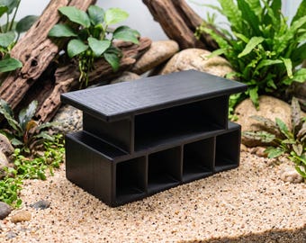 Pleco Tower Hide, Vertical Aquarium Cave with Removable Backplate