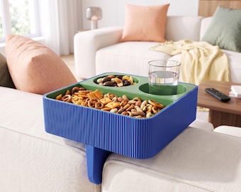 Sofa Cushion Tray with Interchangeable Inserts, Modular Couch Cup or Phone Holder