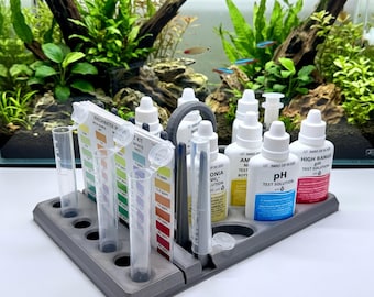 XL API Aquarium Test Kit Organizer Tray, 3D Printed Fish Tank Testing Caddy