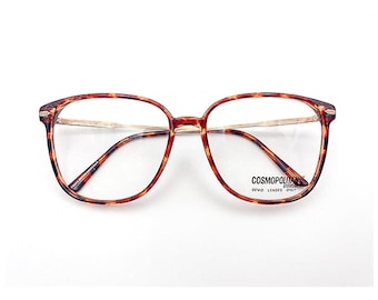1980s COSMOPOLITAN Vintage Eyeglasses | Women's Oversized Tortoiseshell Frames | Authentic Deadstock Eyewear