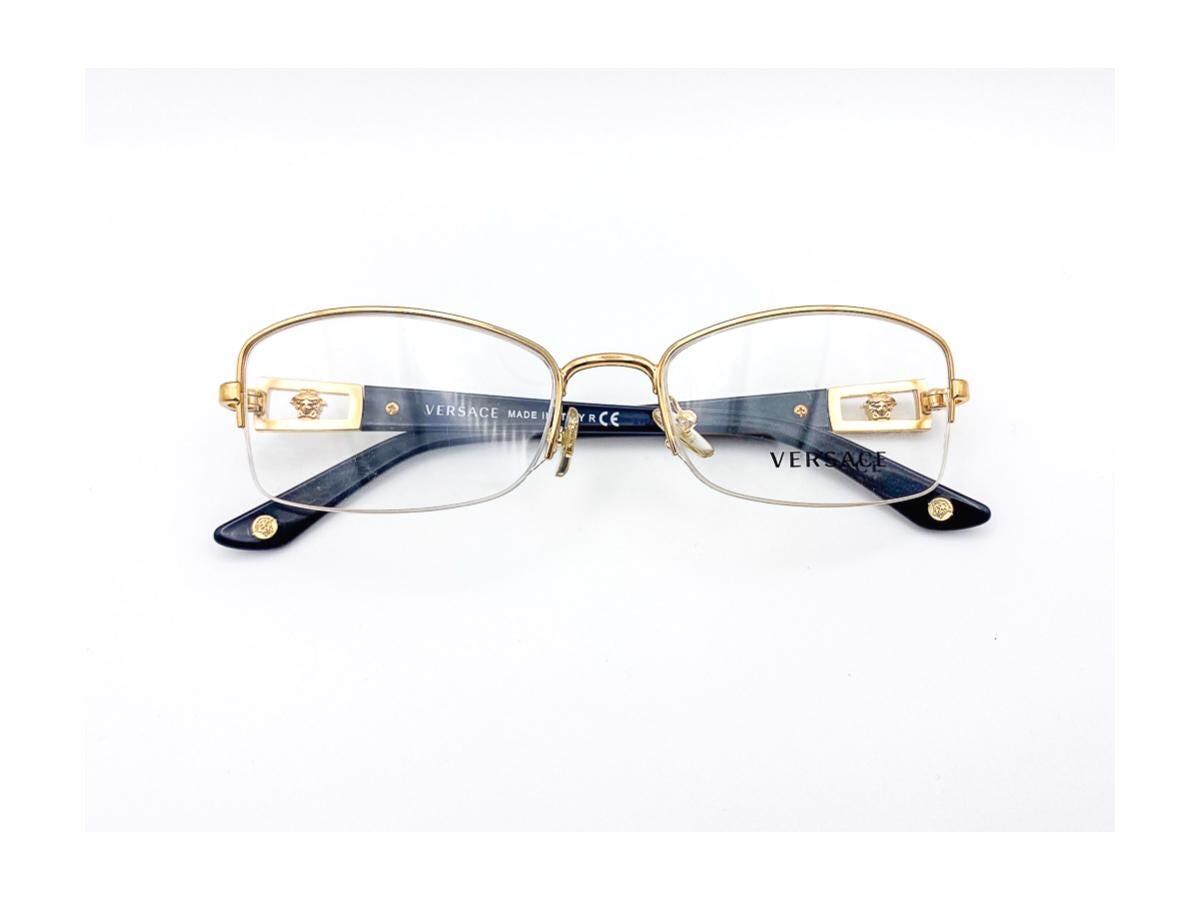 Versace Tortoiseshell Half-Rim Eyeglasses With Rhinestone Greek Key Design Gianni Versace Mod 341 Col 961 Vintage Glasses Frame – Ed  main image 2